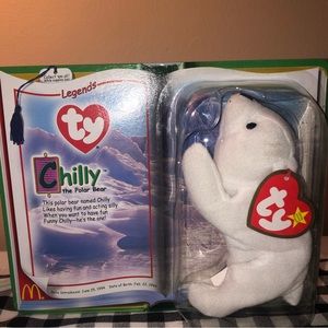 Chilly The Polar Bear Ty Legends Teenie Beanie Baby 2000 McDonald's Toy